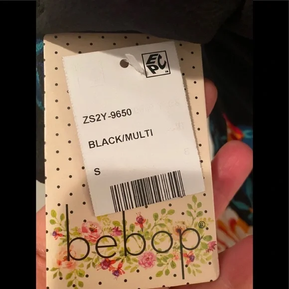 BeBop beautiful black/floral multicolor sweetheart neck dress -size S - Picture 8 of 12